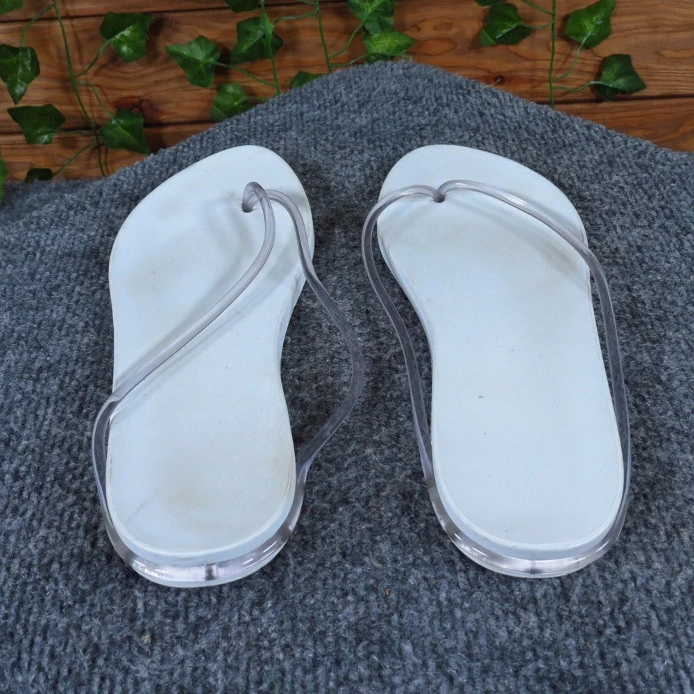Ipanema Philippe‎ Starck Women Sandal Size 8 Casual Beach Flip Flop White Clear